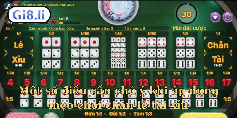 Một số điều cần chú ý khi áp dụng mẹo chơi chẵn lẻ tài xỉu